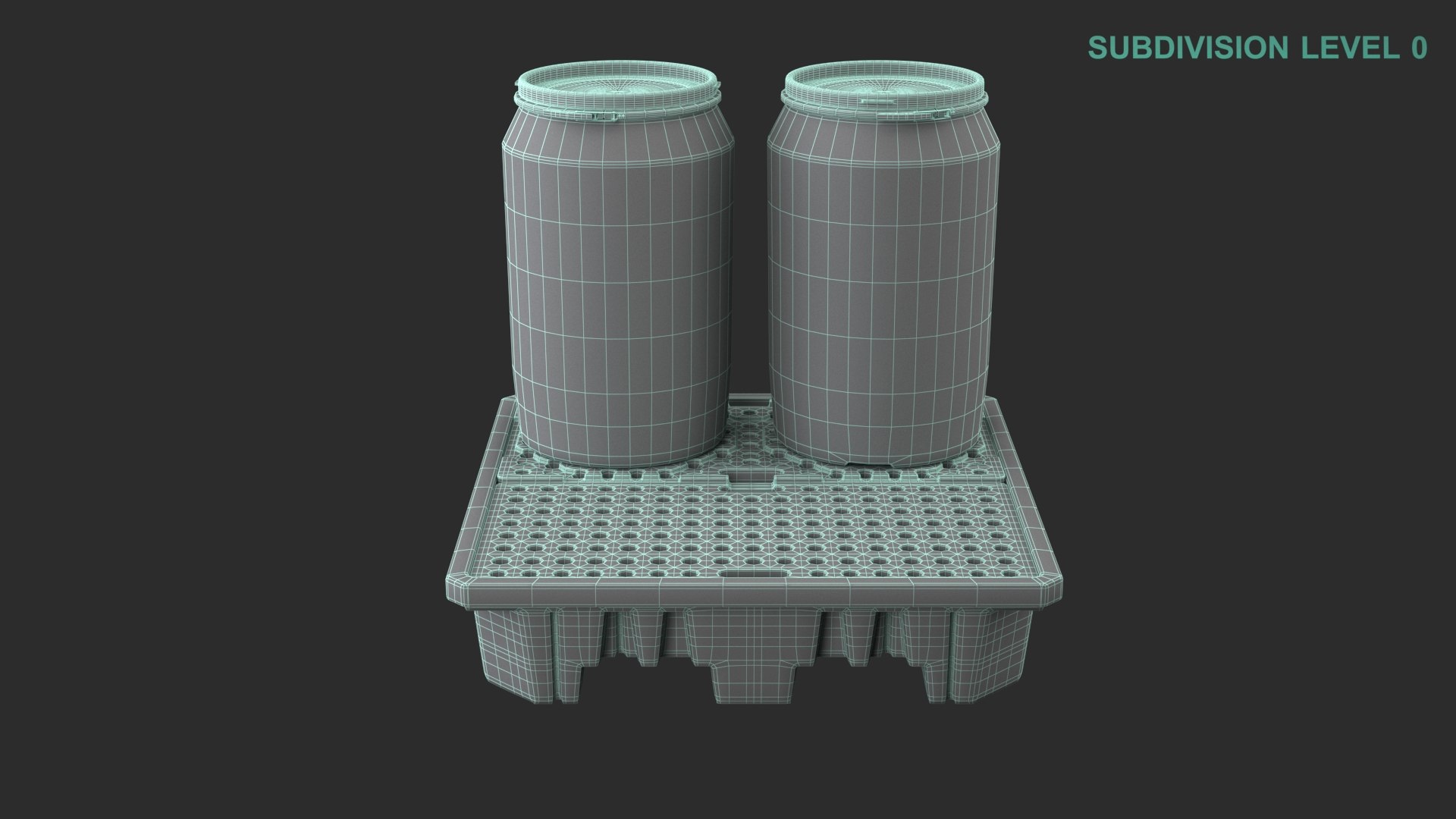 3D Spill Pallet With Barrels https://p.turbosquid.com/ts-thumb/fh/uEao6I/Wp/wireframe0008/jpg/1711610428/1920x1080/fit_q87/1e8ab23db201008c212f8ef5df5914417b49e88a/wireframe0008.jpg