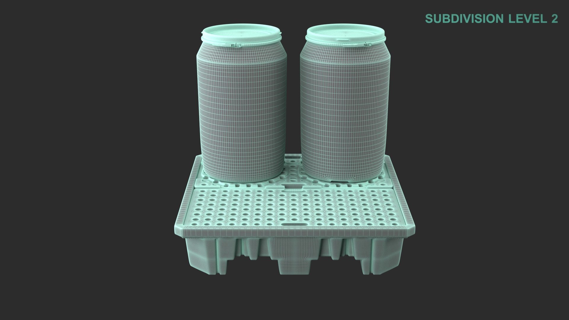 3D Spill Pallet With Barrels https://p.turbosquid.com/ts-thumb/fh/uEao6I/pH/wireframe0002/jpg/1711610425/1920x1080/fit_q87/dcac28188f2cecd782755067146315ff8b6c96ec/wireframe0002.jpg