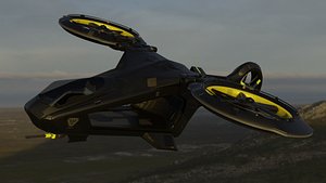 Scifi futuristic security helicopter