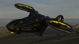 Scifi futuristic security helicopter