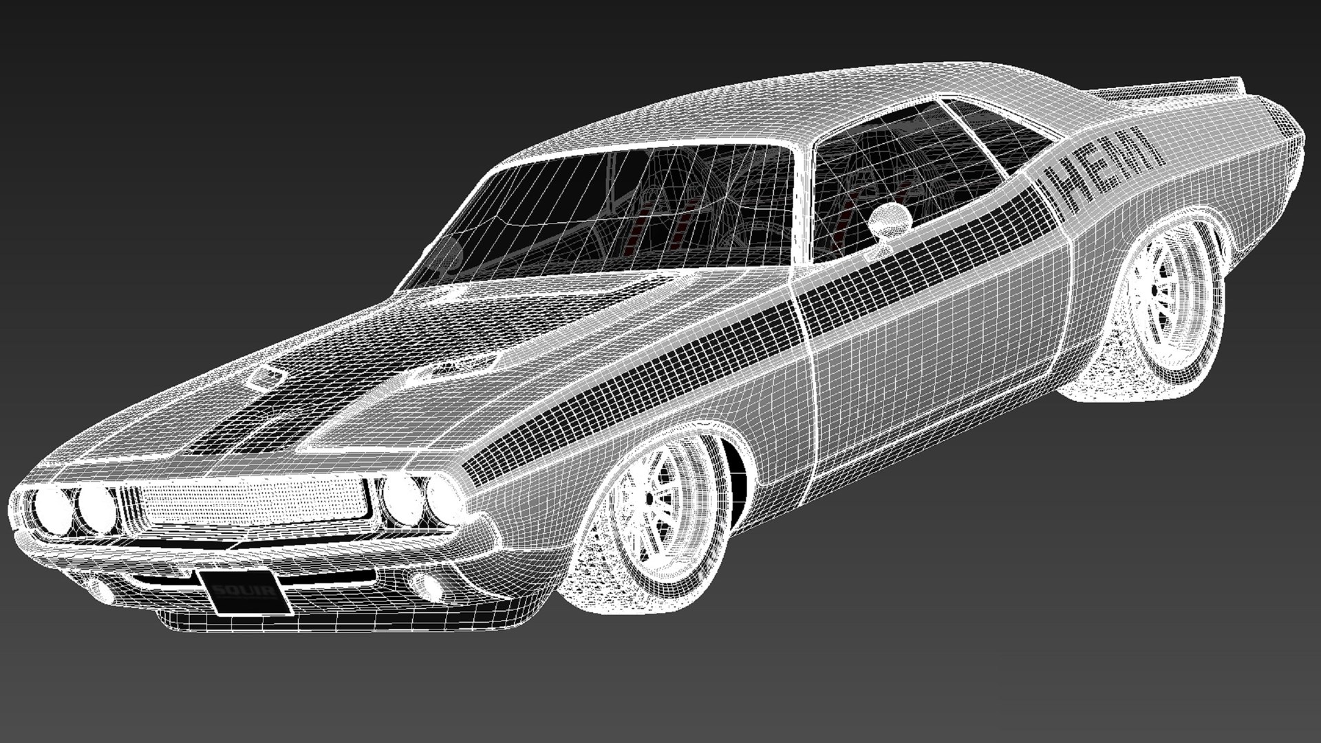dodge challenger 1970 custom 3d model