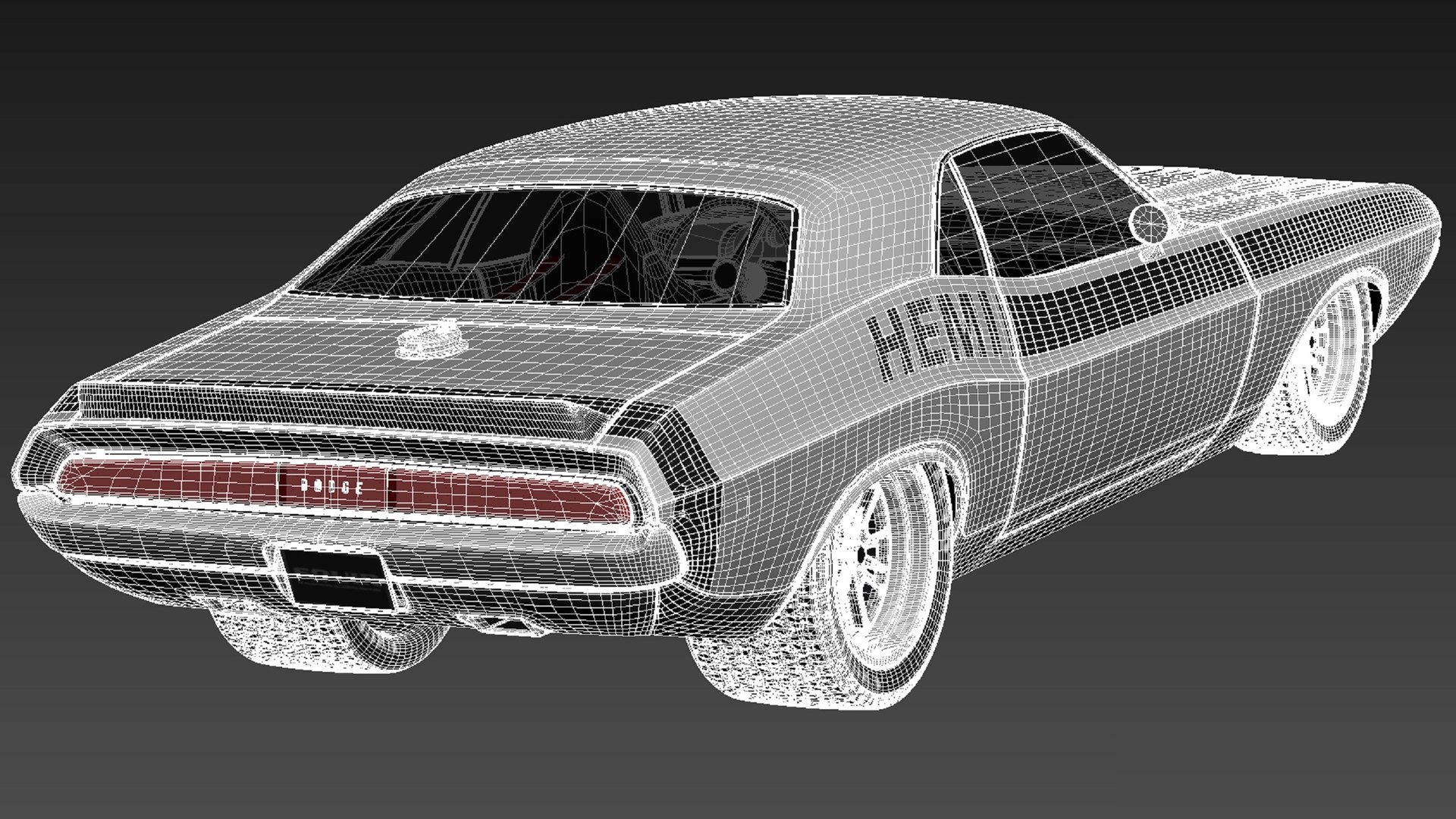 dodge challenger 1970 custom 3d model