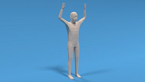 Low Poly Kid Hands Up model