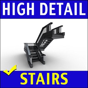 Staircase Commercial 3D Model