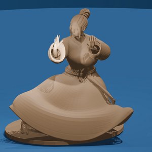 Beautiful Asian Woman Performing a Kata 3D model
