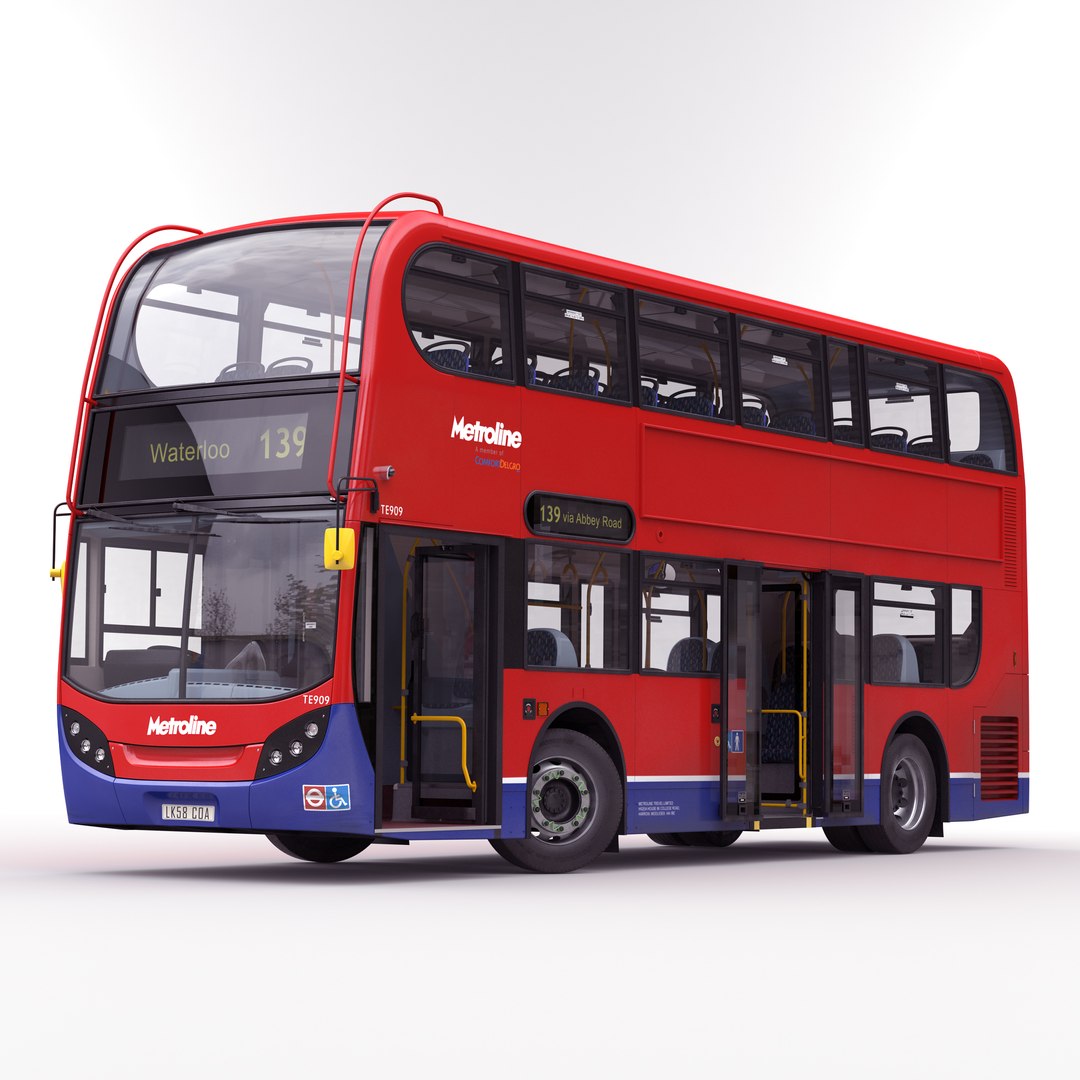 London Bus Enviro400 Rigged 3D Model 3D model preview