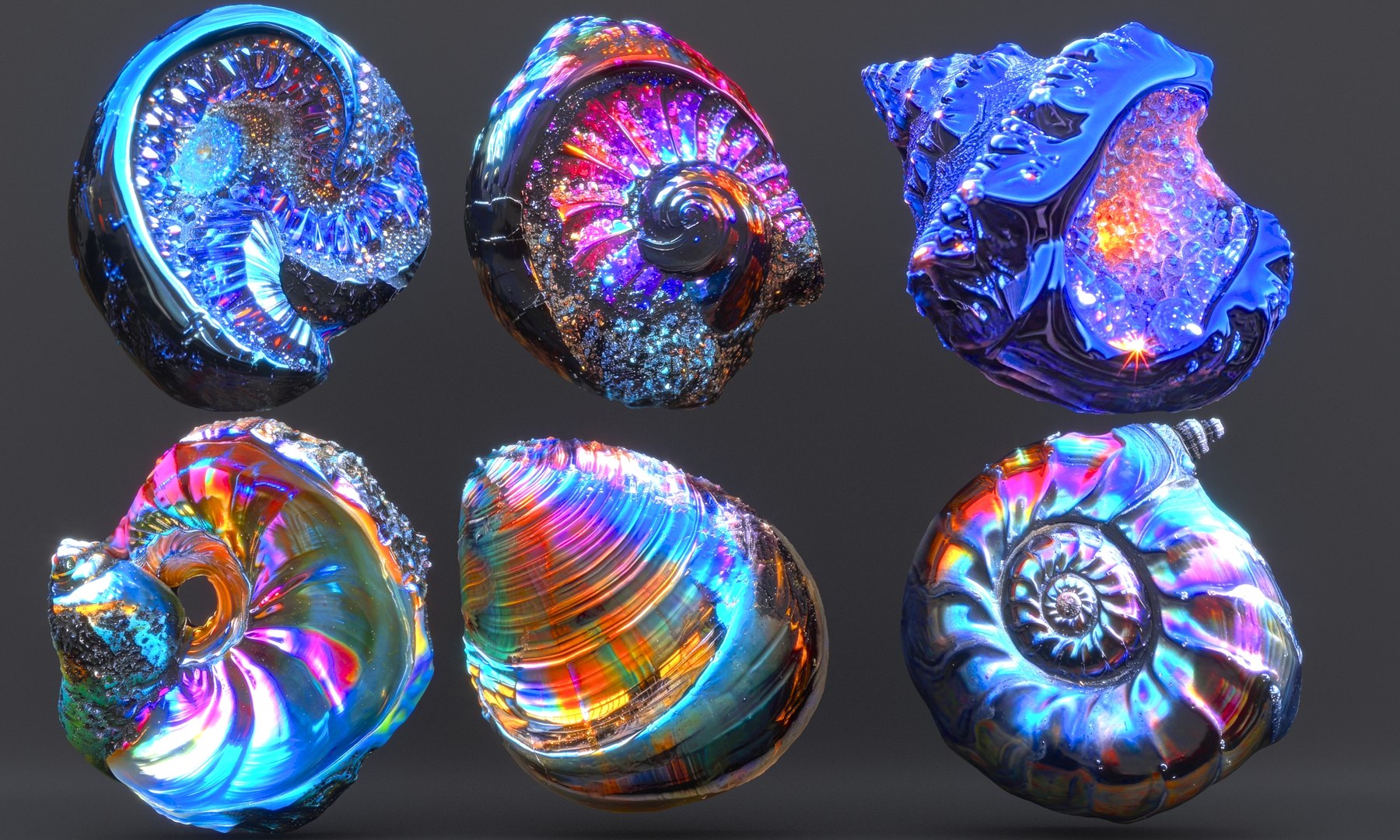 Colorfull Seashell Pack 3D model - TurboSquid 2176957