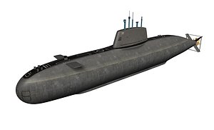 realistic ins dolphin class submarine c4d