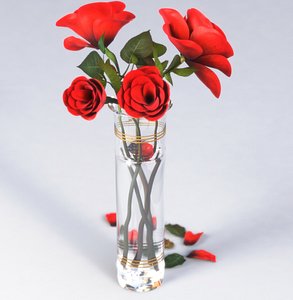 3D model vase roses