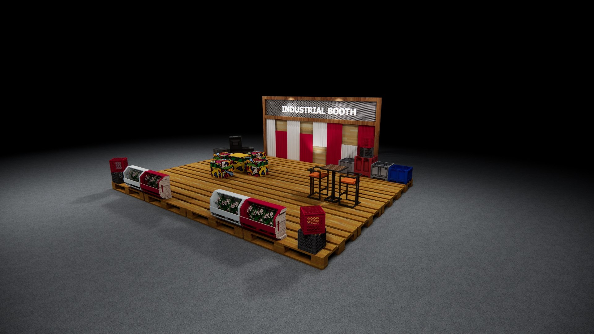 INDUSTRIAL BOOTH Model - TurboSquid 1813286