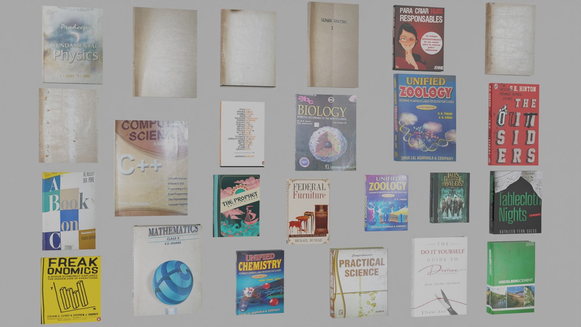 Bookset 24 Books Model - TurboSquid 2061335
