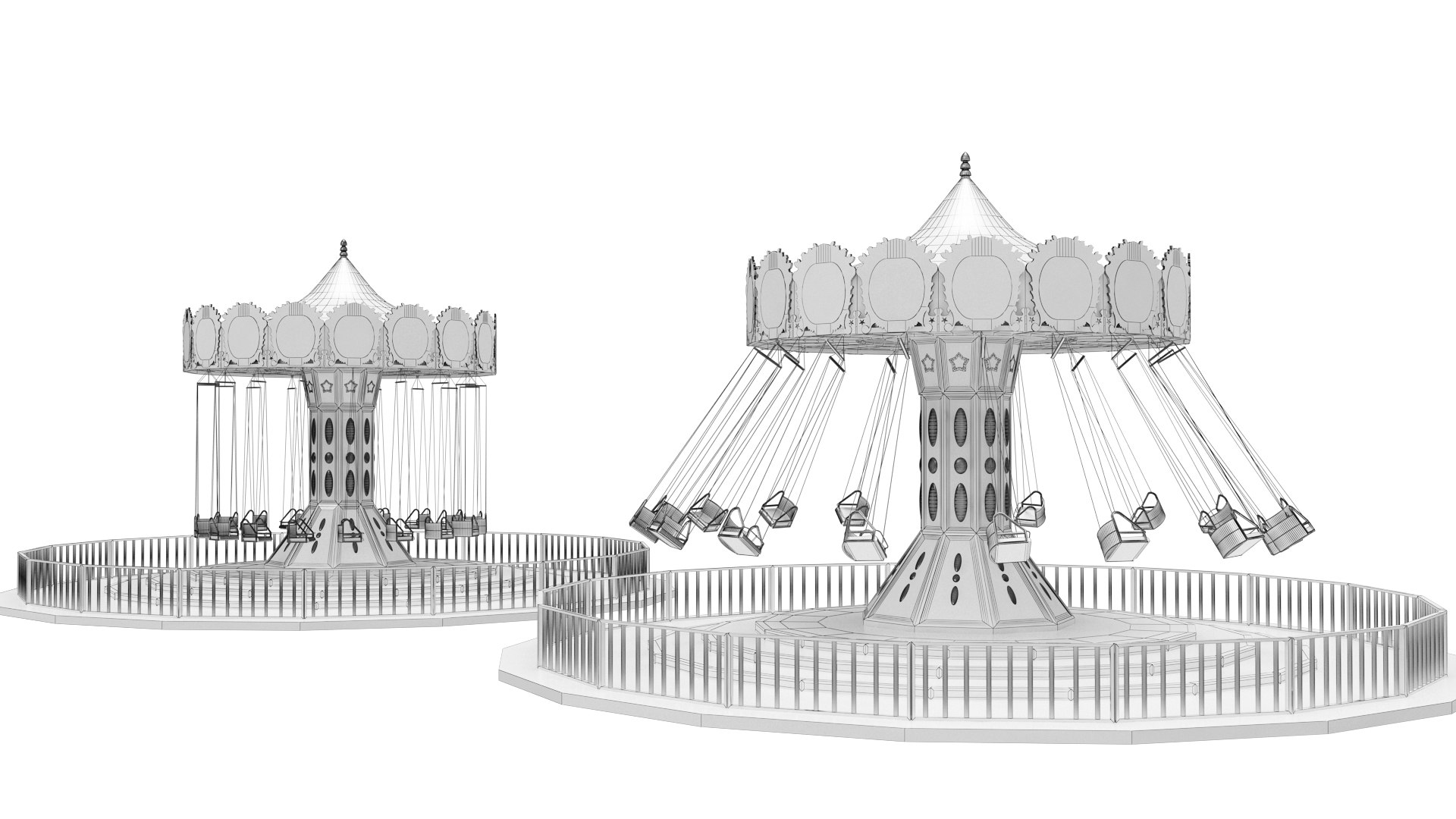 Funfair Swing Model - TurboSquid 1451203