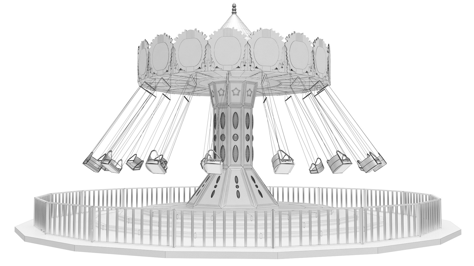 Funfair Swing Model - TurboSquid 1451203
