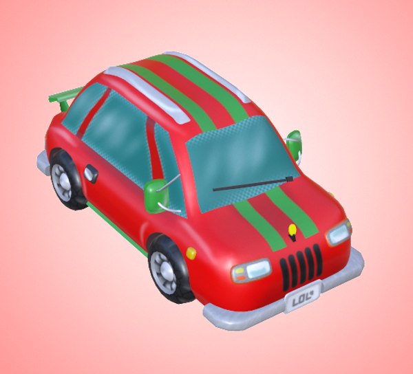 Cartoon car mobile games 3D TurboSquid 1232145