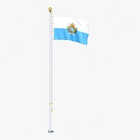 San Marino Flag Stand Pole Animated Loop