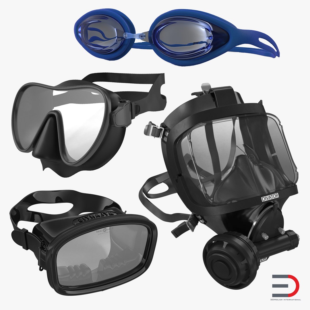 Scuba Masks Collection 3 3D model preview