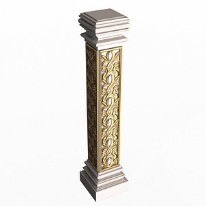 Stair Baluster 02 White 3D model