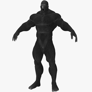 Bodybuilder Man Wireframe