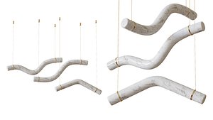 3D Modern Alabaster Curved Chandelier