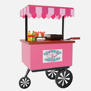 3D Cotton Candy Cart model