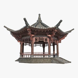 Asian ancient architecture pavilion model