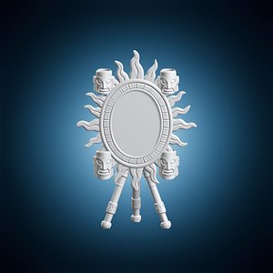 Tribal Sun Scroll Frame 3D Print Model
