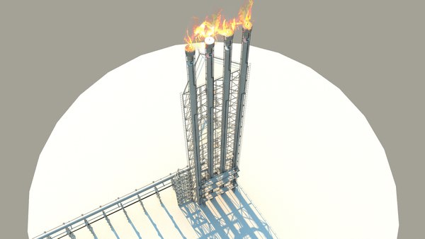 3D flare stacks - TurboSquid 1690815