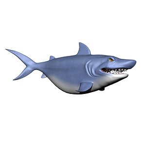cartoon character shark 3d 3ds