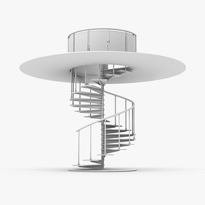 3D Metal Spiral Staircase model