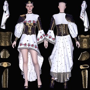 3D model Full fantasy set Armored Grace