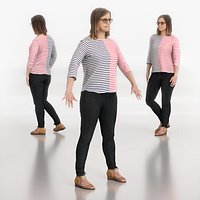 Rigged Woman Character - 3D Scanned Figure 0049
