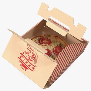 3D Open Box with Pizza