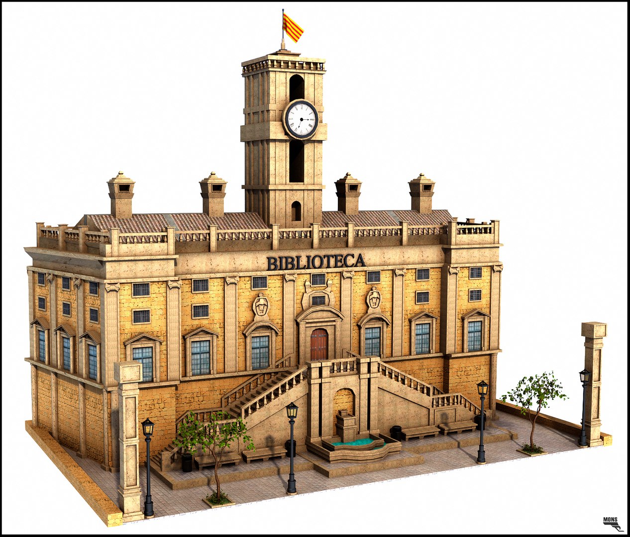 Library Building 3d Max
