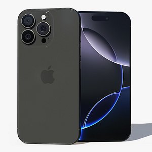 3D IPhone 16 Pro Black Titanium model