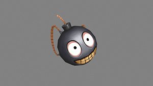 3D cartoon funny backpack - smiley bomb Low-poly 3D model