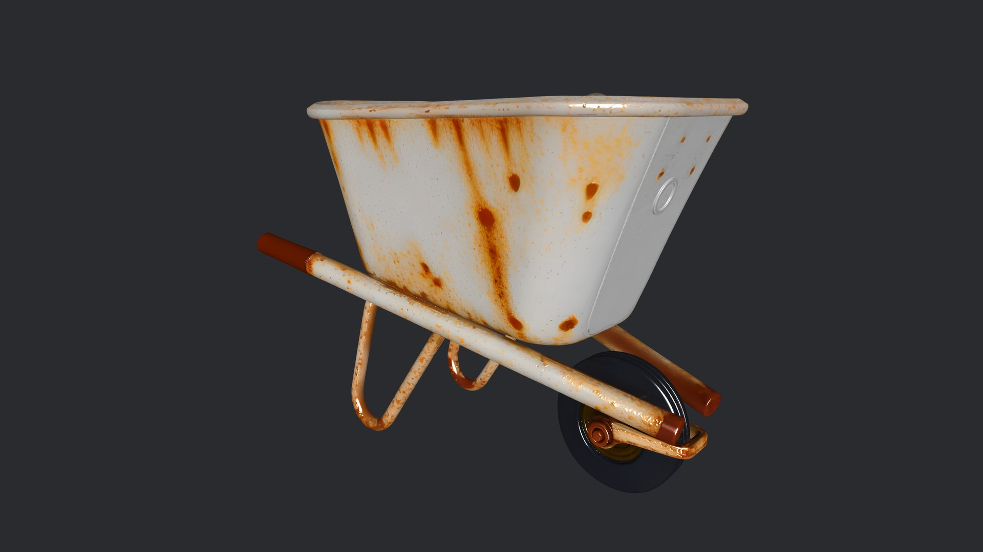 3D Rusted Wheelbarrow Model - TurboSquid 2424777