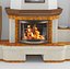 fireplace with cupboards