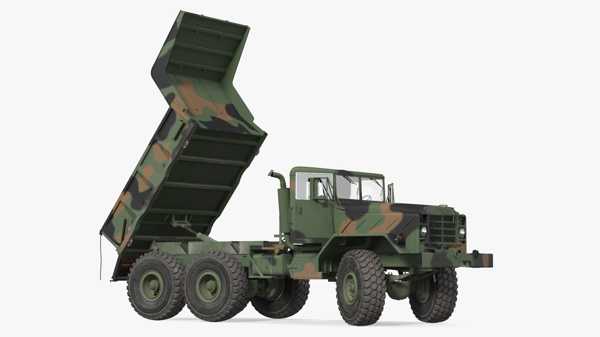 M939 Military Dump Truck Green Rigged 3D model preview