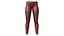Calça justa de couro metálico vermelho