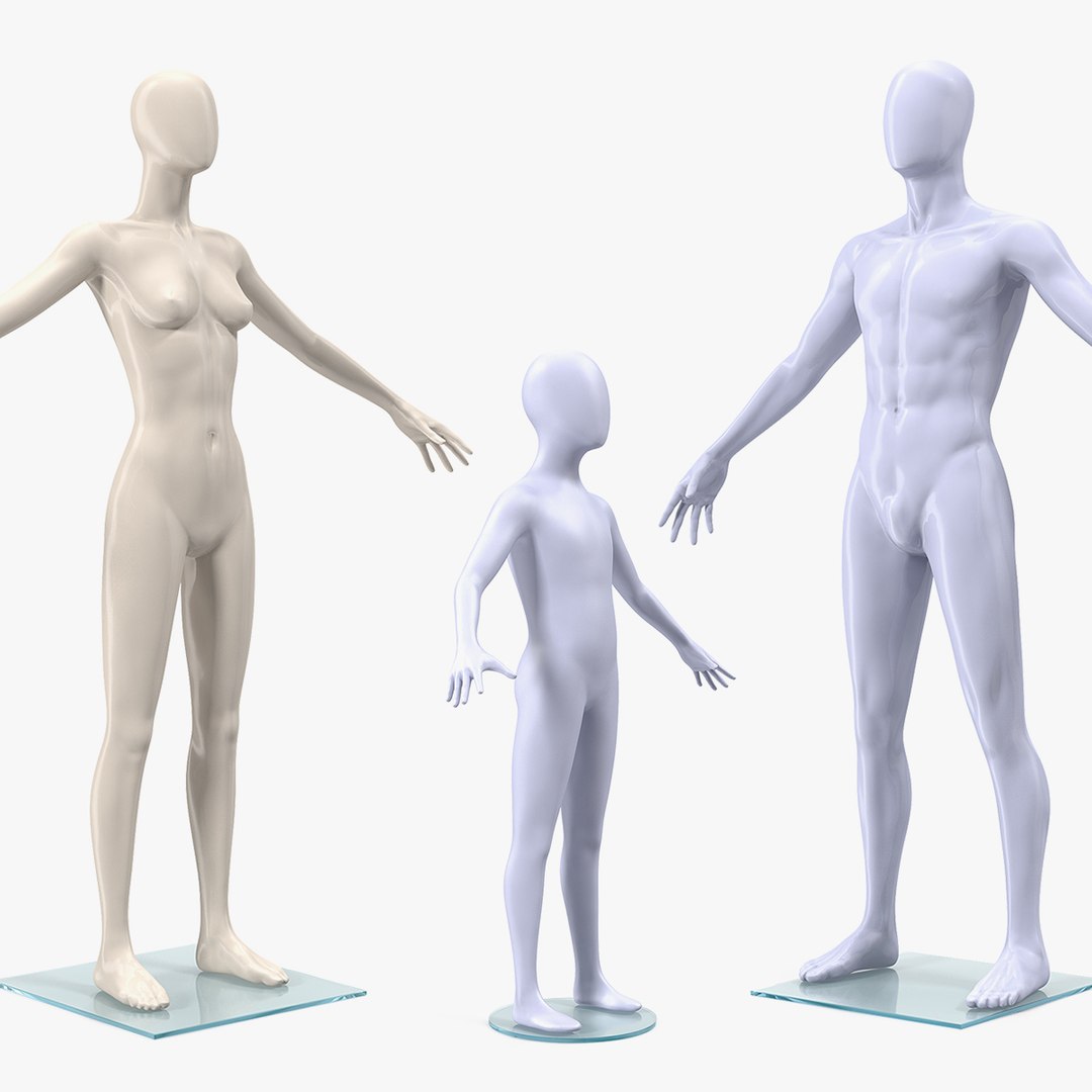 Mannequins Collection 3D model preview