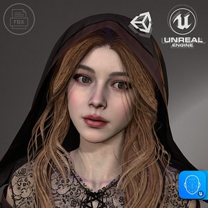 Fantasy Lady Low-poly 3D model