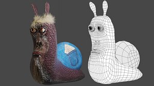 3D snail character cartoon