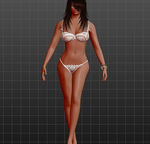 3D rigged nude girl model