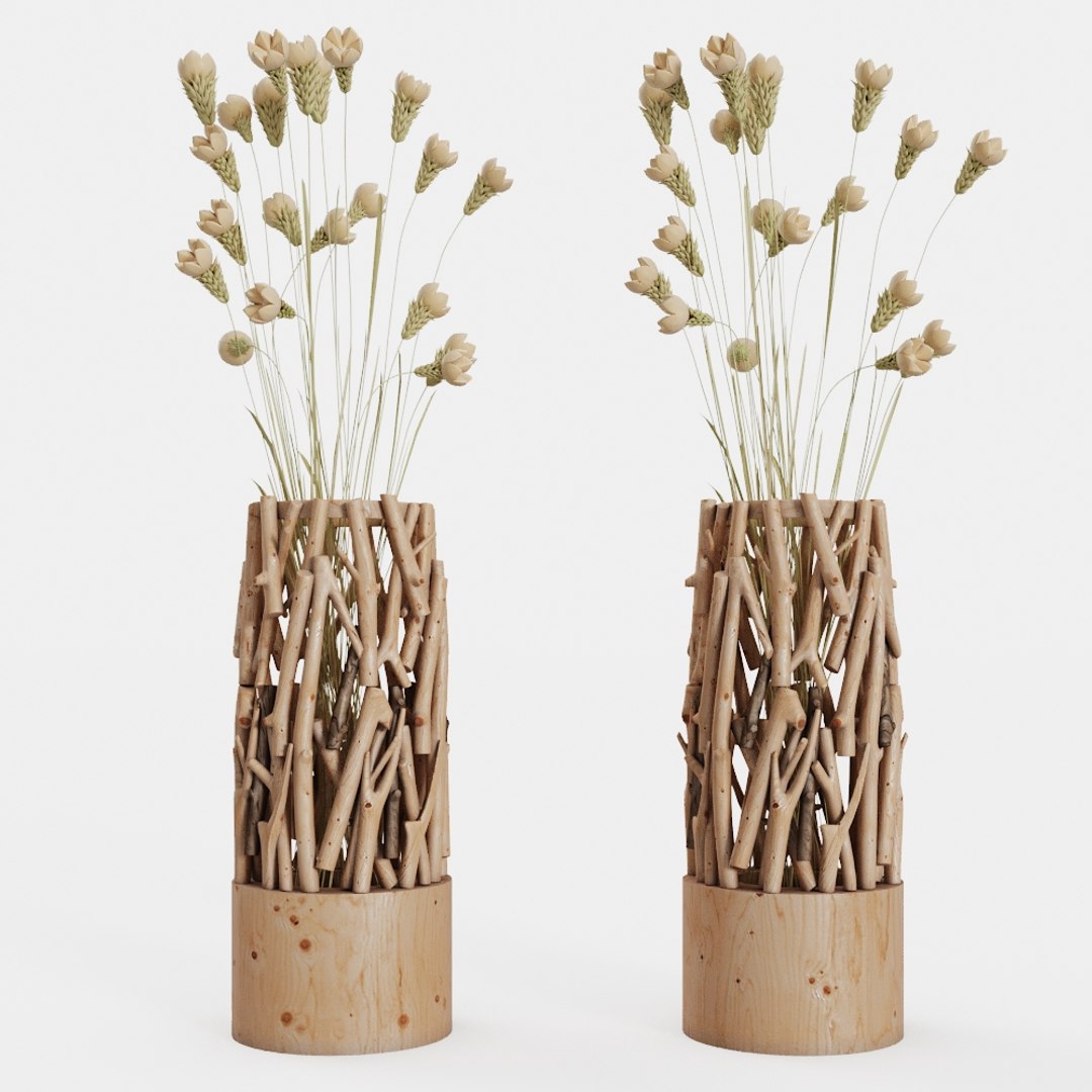 3D small wood vase stand TurboSquid 1491242