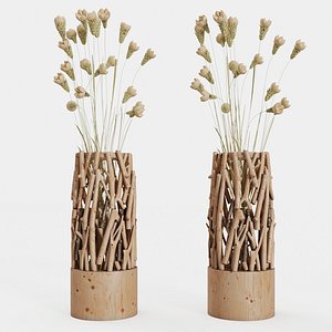 3D small wood vase stand