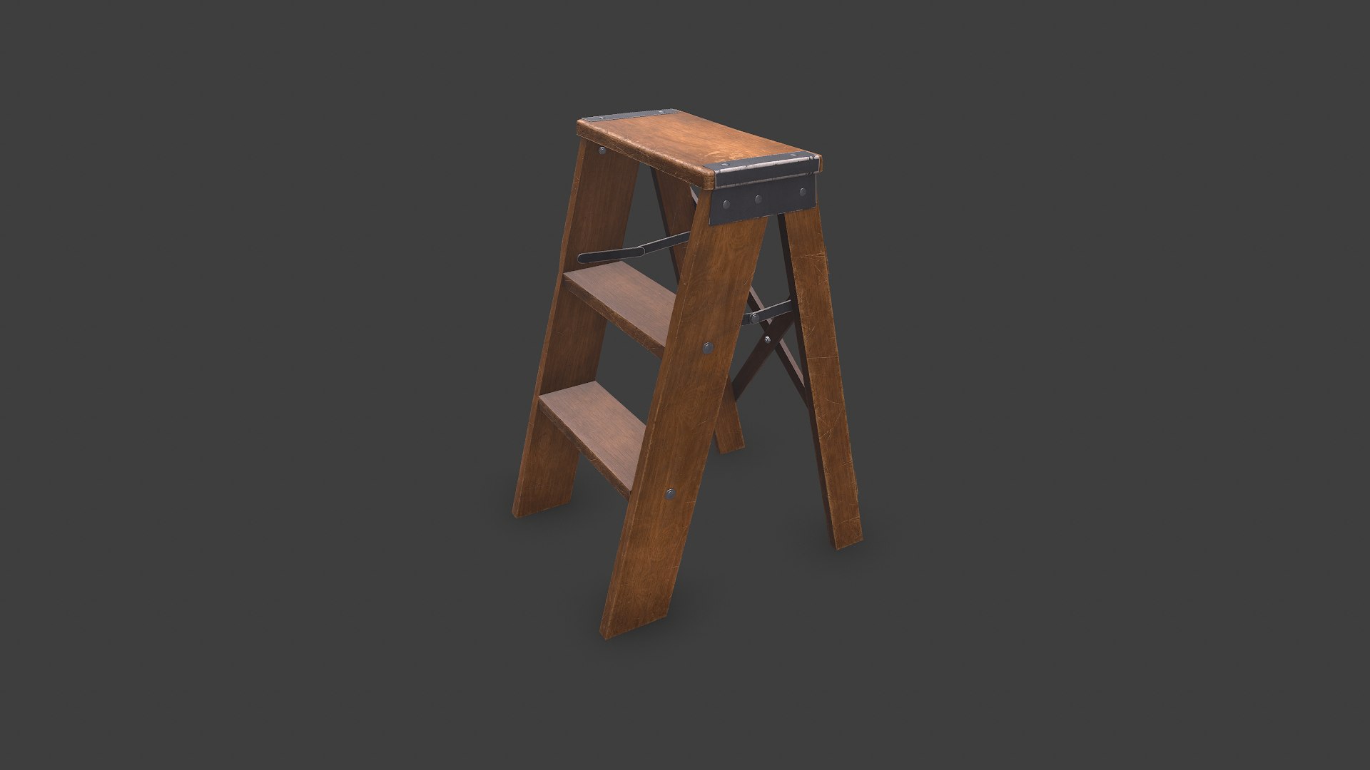 3D Old Wooden Setp Ladder Low-poly PBR Model - TurboSquid 2359111