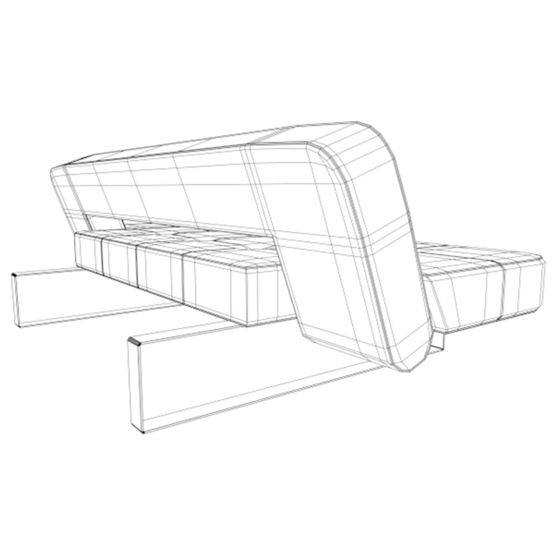 3d model of studio couch sofa luxe