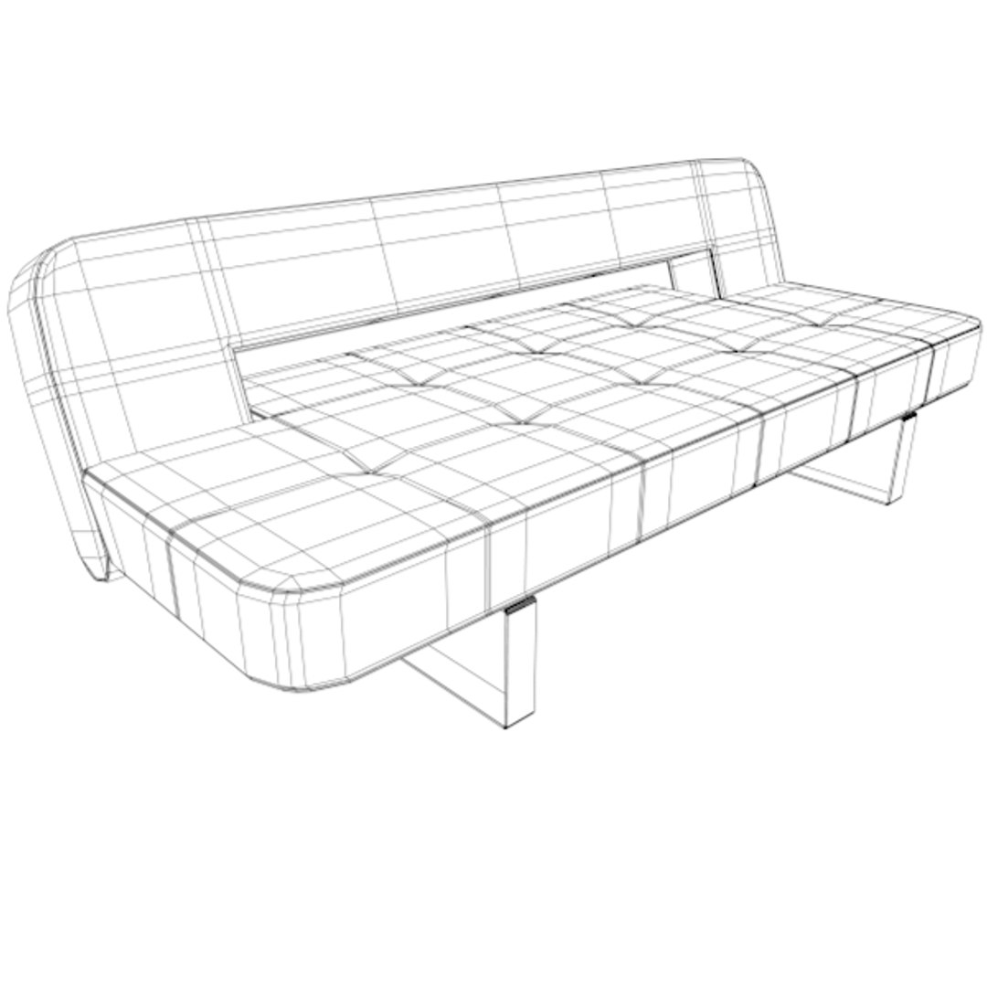 3d model of studio couch sofa luxe