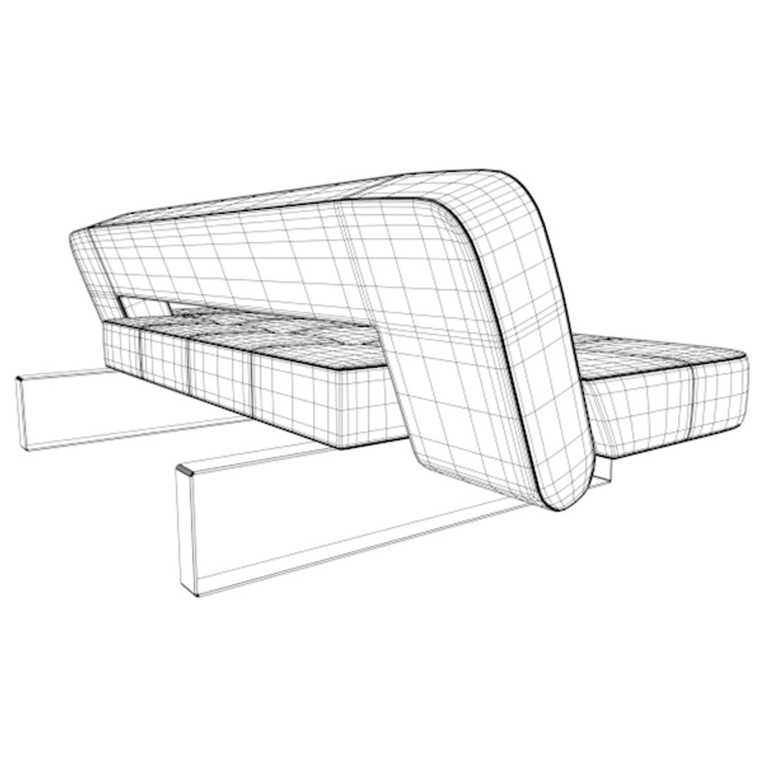 3d model of studio couch sofa luxe