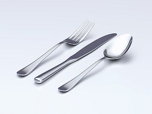 Table Dinner Knife, Fork and Spoon. Classic Cutlery